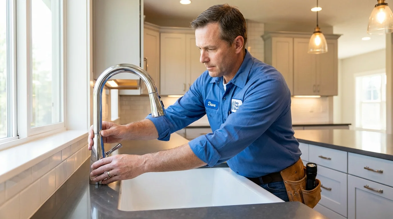 Kitchen faucet installation by Johns Plumbing LLC in Willard