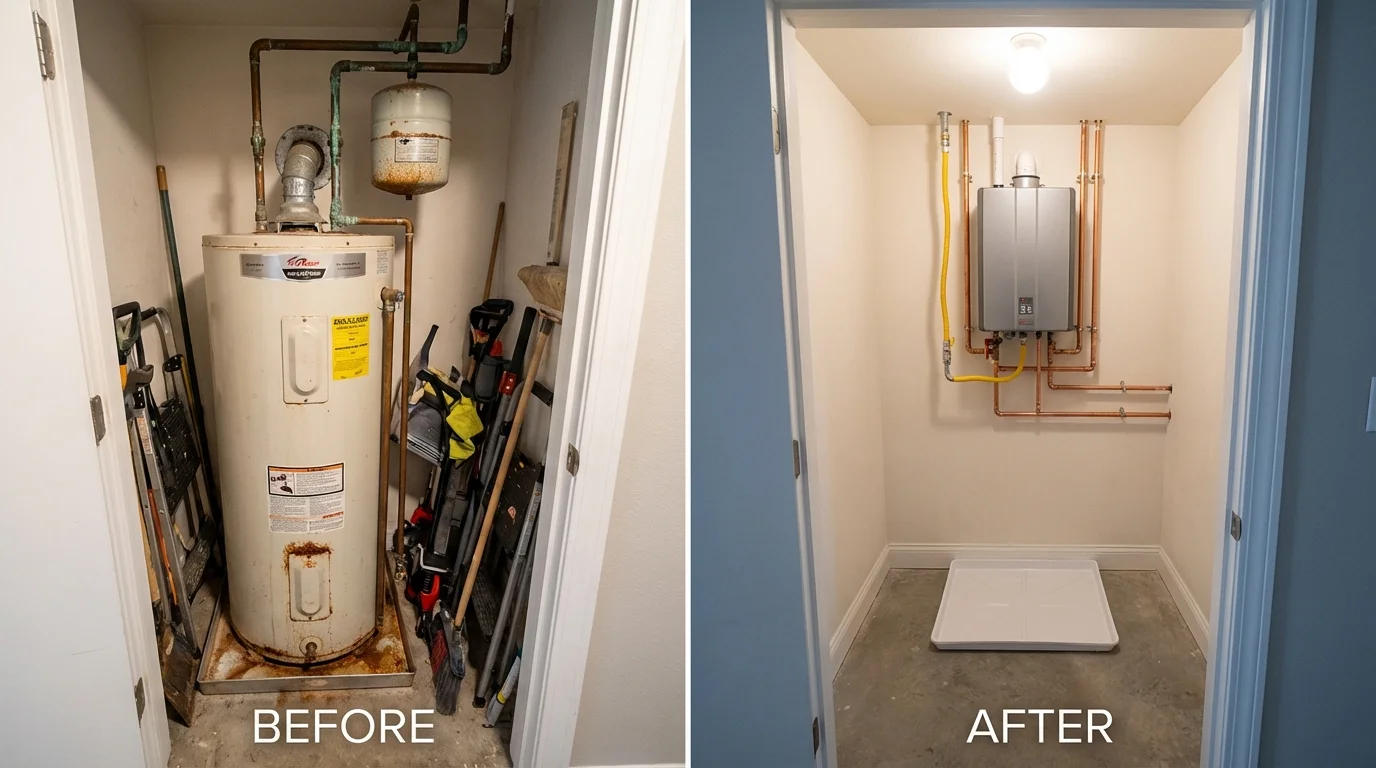 Tank water heater versus wall-mounted tankless unit comparison for Willard, OH homeowners